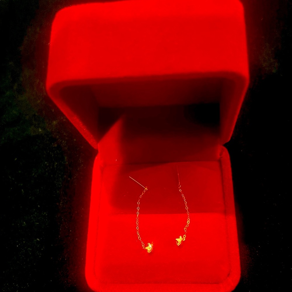 18K Saudi gold star tictac earring